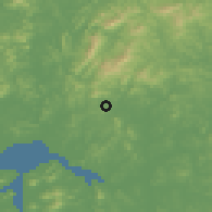 Shaded relief of the 54 km around Kaesŏng, drawn from the GMTED2010 grid