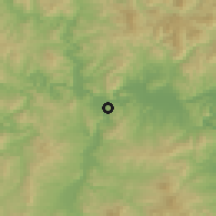 Shaded relief of the 52 km around Namyang, drawn from the GMTED2010 grid