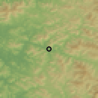 Shaded relief of the 54 km around Changrim, drawn from the GMTED2010 grid