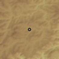 Shaded relief of the 53 km around Pungsan, drawn from the GMTED2010 grid