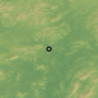 Shaded relief of the 54 km around Pyŏngsan, drawn from the GMTED2010 grid