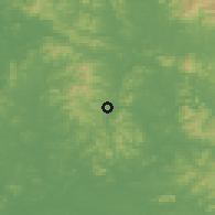 Shaded relief of the 54 km around Pyŏngsŏng, drawn from the GMTED2010 grid