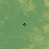 Shaded relief of the 54 km around Pyŏngyang, drawn from the GMTED2010 grid
