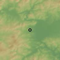 Shaded relief of the 52 km around Saebyŏl, drawn from the GMTED2010 grid