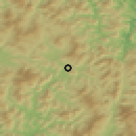 Shaded relief of the 54 km around Sangsŏng, drawn from the GMTED2010 grid