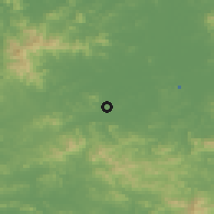Shaded relief of the 54 km around Sinchŏn, drawn from the GMTED2010 grid