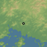 Shaded relief of the 53 km around Sŏnchŏn, drawn from the GMTED2010 grid