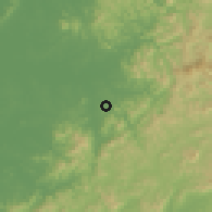 Shaded relief of the 55 km around Chŏnju, drawn from the GMTED2010 grid