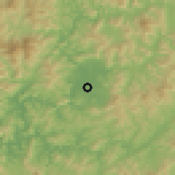 Shaded relief of the 54 km around Chunchŏn, drawn from the GMTED2010 grid