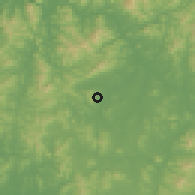 Shaded relief of the 54 km around Ichon, drawn from the GMTED2010 grid