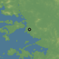 Shaded relief of the 54 km around Inchŏn, drawn from the GMTED2010 grid
