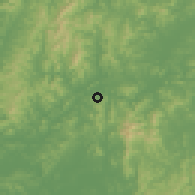 Shaded relief of the 54 km around Kongju, drawn from the GMTED2010 grid