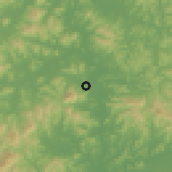 Shaded relief of the 55 km around Kumi, drawn from the GMTED2010 grid