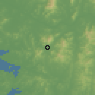 Shaded relief of the 54 km around Anyang, drawn from the GMTED2010 grid