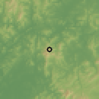 Shaded relief of the 54 km around Kyeryong, drawn from the GMTED2010 grid
