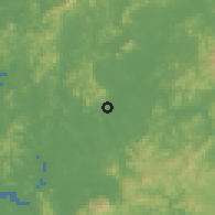 Shaded relief of the 55 km around Naju, drawn from the GMTED2010 grid