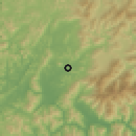 Shaded relief of the 55 km around Namwōn, drawn from the GMTED2010 grid