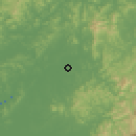 Shaded relief of the 55 km around Nonsan, drawn from the GMTED2010 grid