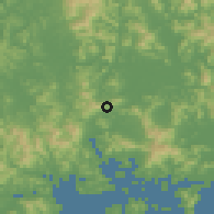 Shaded relief of the 55 km around Changwŏn, drawn from the GMTED2010 grid