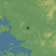 Shaded relief of the 54 km around Puchŏn, drawn from the GMTED2010 grid