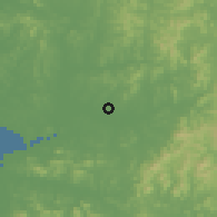 Shaded relief of the 54 km around Pyŏngtaek, drawn from the GMTED2010 grid