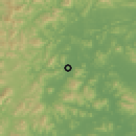 Shaded relief of the 54 km around Sangju, drawn from the GMTED2010 grid