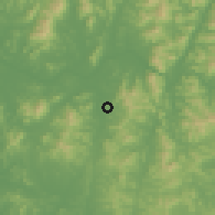 Shaded relief of the 54 km around Sŏngnam, drawn from the GMTED2010 grid