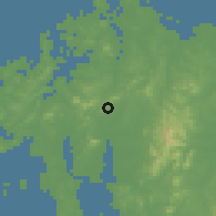 Shaded relief of the 54 km around Sŏsan, drawn from the GMTED2010 grid