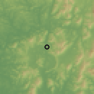 Shaded relief of the 54 km around Tongduchŏn, drawn from the GMTED2010 grid