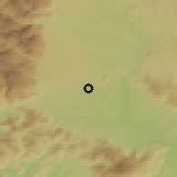 Shaded relief of the 52 km around Đakovica, drawn from the GMTED2010 grid
