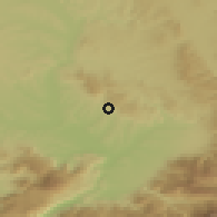 Shaded relief of the 52 km around Orahovac, drawn from the GMTED2010 grid