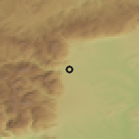 Shaded relief of the 52 km around Peć, drawn from the GMTED2010 grid