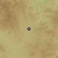 Shaded relief of the 52 km around Podujevo, drawn from the GMTED2010 grid