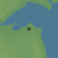 Shaded relief of the 56 km around al-Fayh̨ā', drawn from the GMTED2010 grid