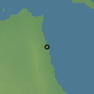 Shaded relief of the 57 km around al-Finţās, drawn from the GMTED2010 grid