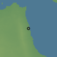 Shaded relief of the 57 km around al-Mahbūlah, drawn from the GMTED2010 grid