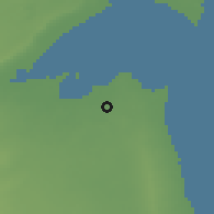Shaded relief of the 56 km around ar-Ray, drawn from the GMTED2010 grid