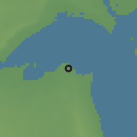 Shaded relief of the 56 km around ad-Dasmah, drawn from the GMTED2010 grid