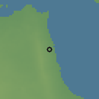 Shaded relief of the 57 km around ar-Riqqah, drawn from the GMTED2010 grid