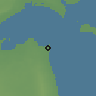 Shaded relief of the 56 km around as-Sālimiyah, drawn from the GMTED2010 grid