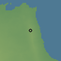 Shaded relief of the 57 km around az̨-Z̨ahar, drawn from the GMTED2010 grid