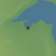 Shaded relief of the 56 km around Doha, drawn from the GMTED2010 grid