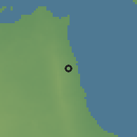 Shaded relief of the 57 km around Hadiyah, drawn from the GMTED2010 grid