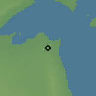 Shaded relief of the 56 km around Hawallī, drawn from the GMTED2010 grid