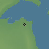 Shaded relief of the 56 km around Janūb-as-Surrah, drawn from the GMTED2010 grid