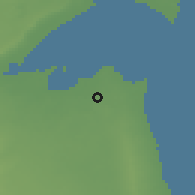 Shaded relief of the 56 km around 'Umayriyah, drawn from the GMTED2010 grid