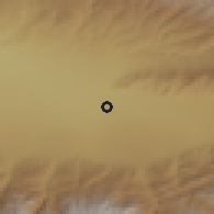 Shaded relief of the 52 km around Tokmak, drawn from the GMTED2010 grid