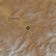 Shaded relief of the 53 km around Gulcha, drawn from the GMTED2010 grid
