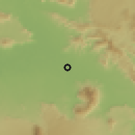 Shaded relief of the 59 km around Saravan, drawn from the GMTED2010 grid