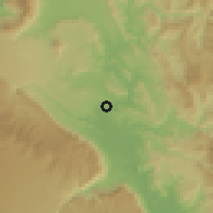 Shaded relief of the 59 km around Sekong, drawn from the GMTED2010 grid